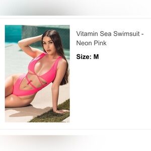 Fashion Nova pink one piece cut out swimsuit brand new never worn